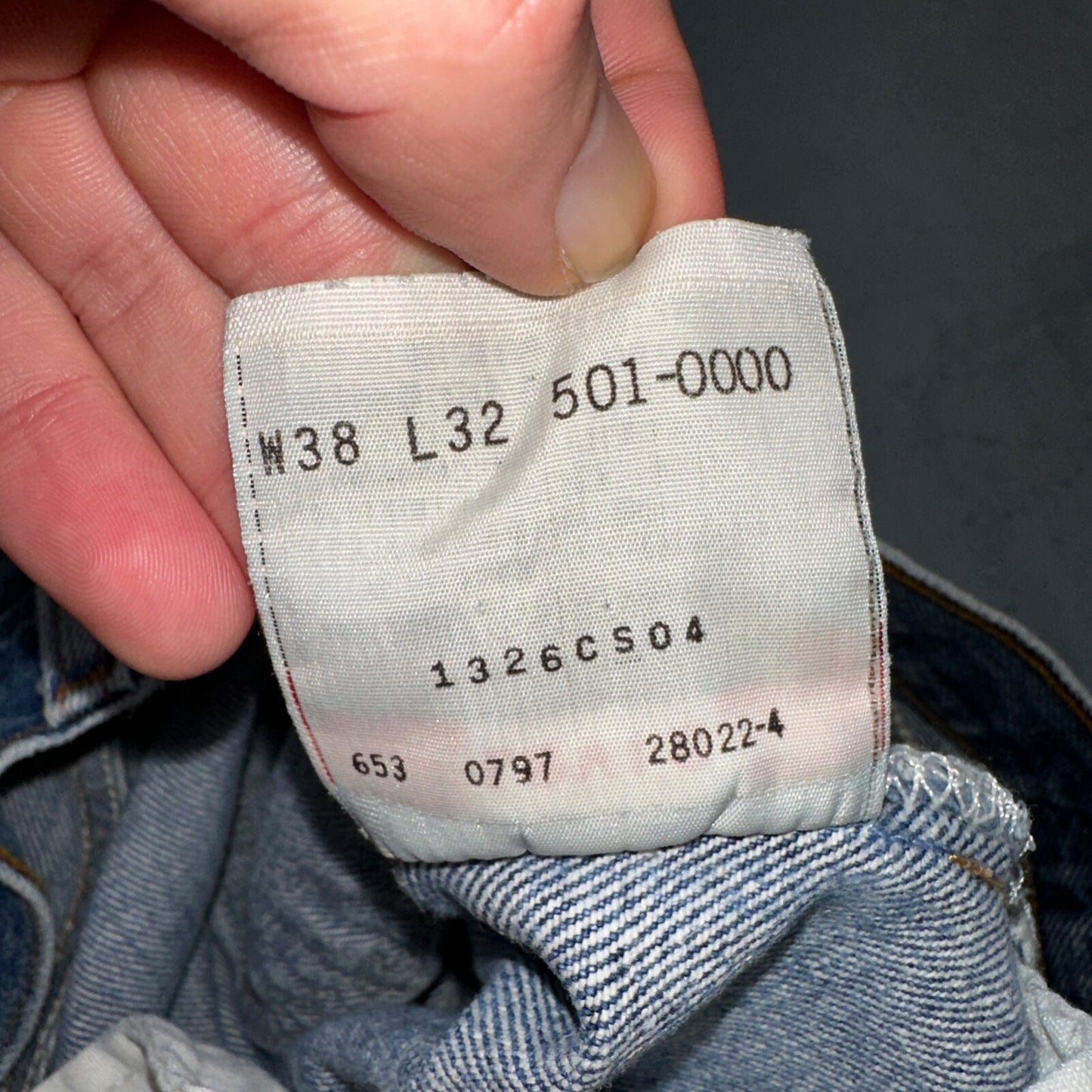 Levis 501 Vintage 90s USA XX Straight Leg Jeans Blue Light Wash 38x32 Act 34x28