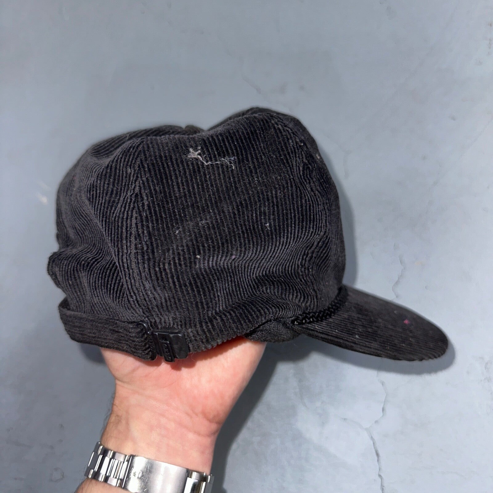 Pepsi VTG Black Corduroy Trucker Hat Cap Snapback Otto 80s 90s Rare Soda