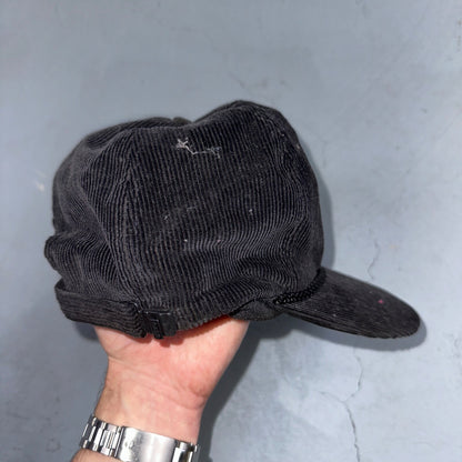 Pepsi VTG Black Corduroy Trucker Hat Cap Snapback Otto 80s 90s Rare Soda