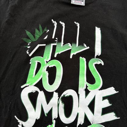 Smoke Weed All I DO Vintage Style T Shirt Black Funny Stoner Rap Music Band Punk
