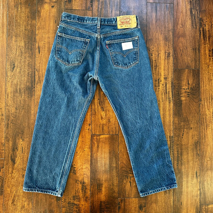 VTG Levis 501 XX Button Fly 90s Y2K Jeans Denim Straight Capri 34x30 Act 31x25