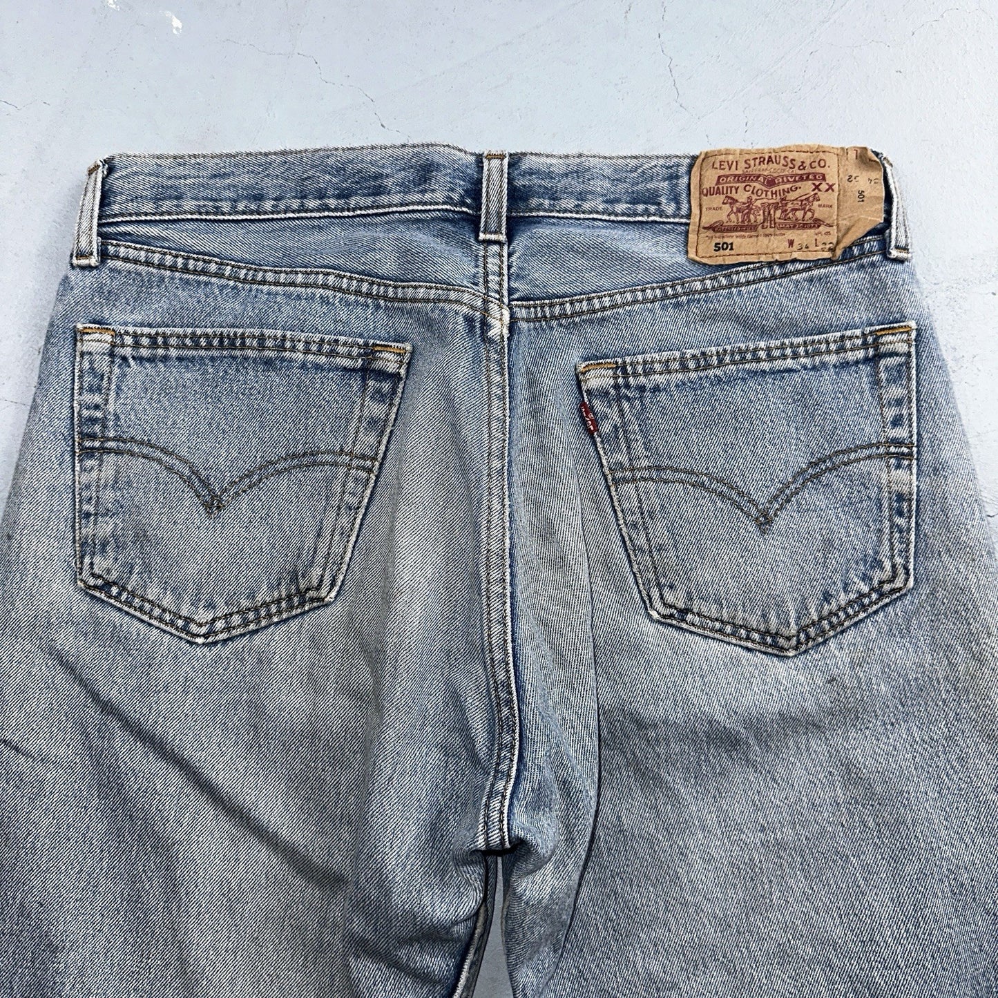 Levis 501 Vintage 90s Y2K XX Straight Leg Jeans Blue Med Wash 34x32 Act 33x31