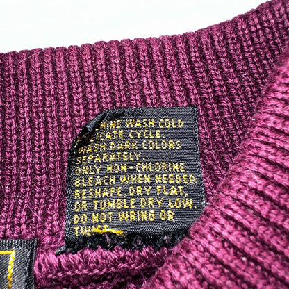 Eddie Bauer VTG 80s Sweater Mens Large Maroon Knit Henley Pullover Outdoor