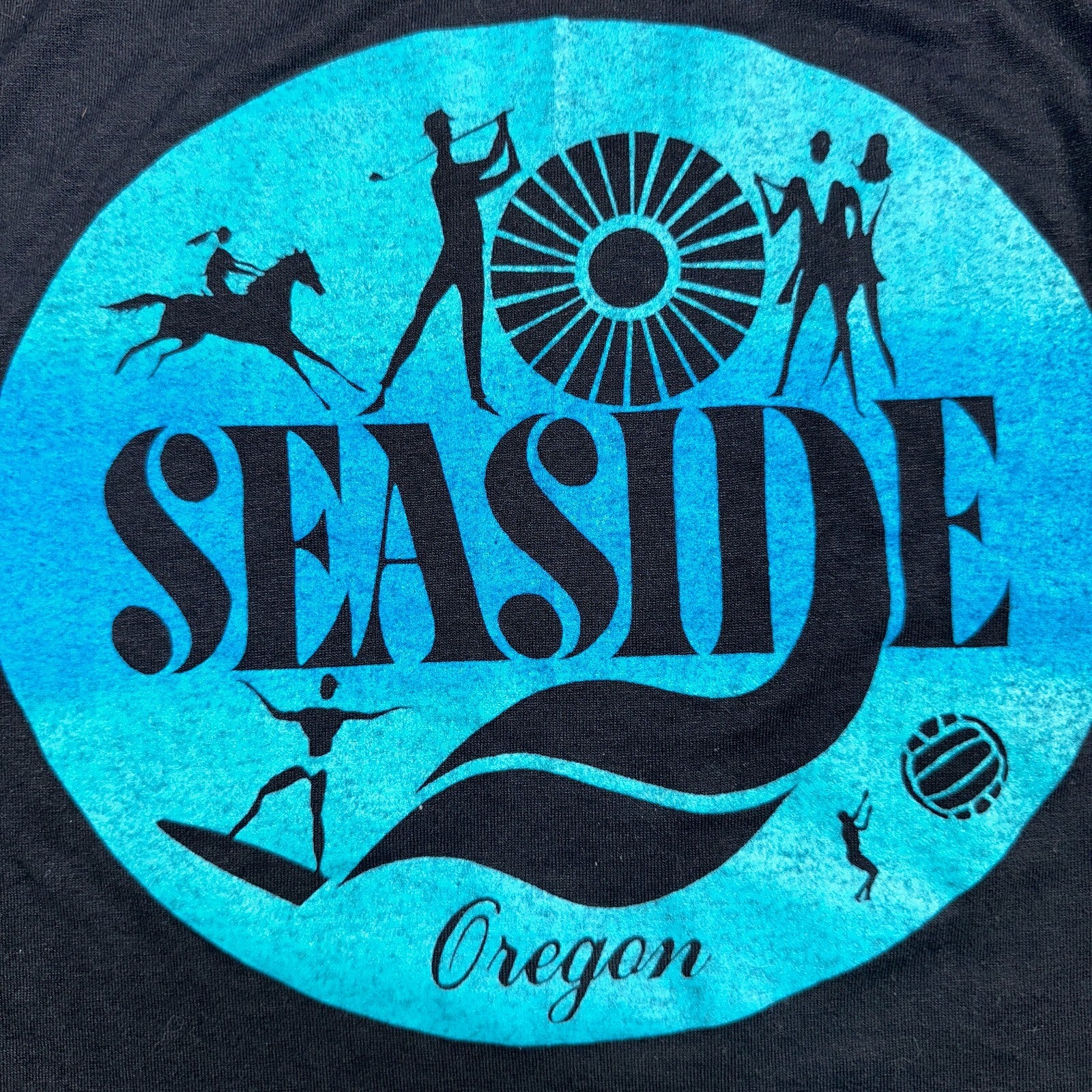 Oregon Coast Hanes 90s VTG T Shirt Seaside Ocean Fun Single Stitch 1990s Black