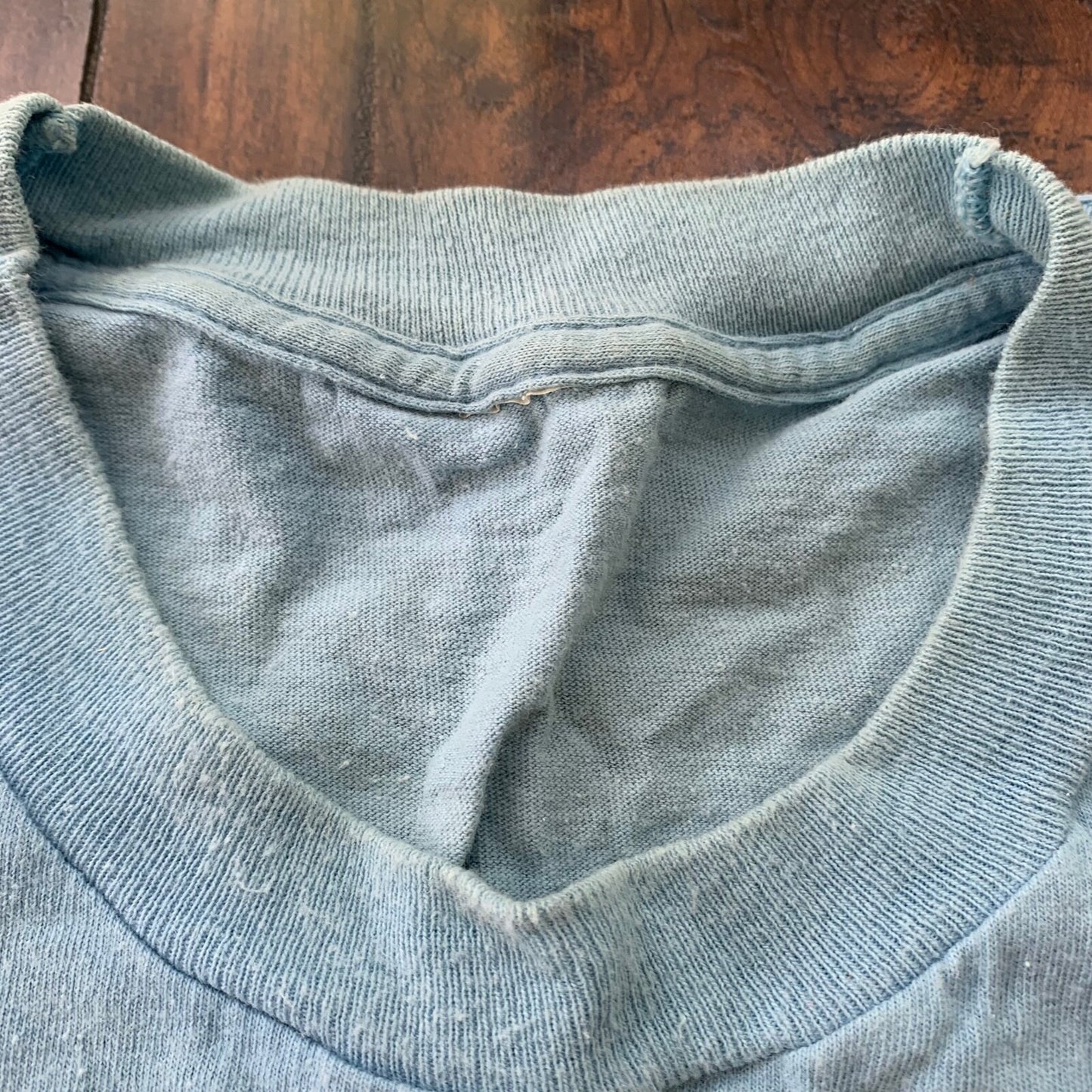 Blank 1970s Blue Vintage T Shirt Simple Essential Single Stitch Rare Lot Rap 1