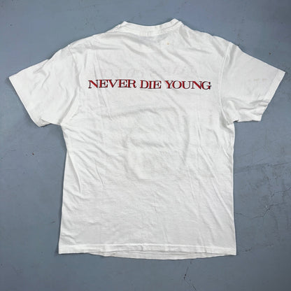 James Taylor Never Die Young VTG T Shirt 80s Hanes XL Howling Wolf RARE Concert