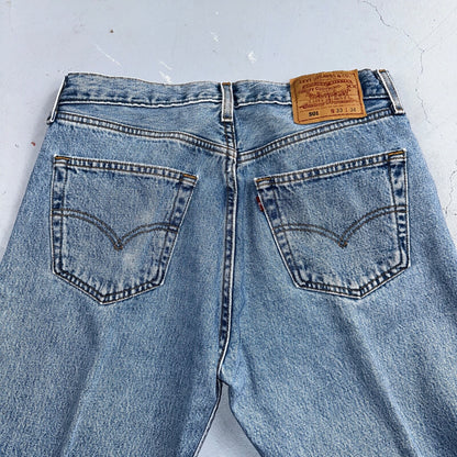 Levis 501 Vintage 90s USA XX Straight Leg Jeans Blue Light Wash 33x34 Act 30x33