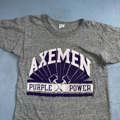 Champion Oregon Axemen VTG T Shirt Eugene High School 80s 1980s Rare School Gray