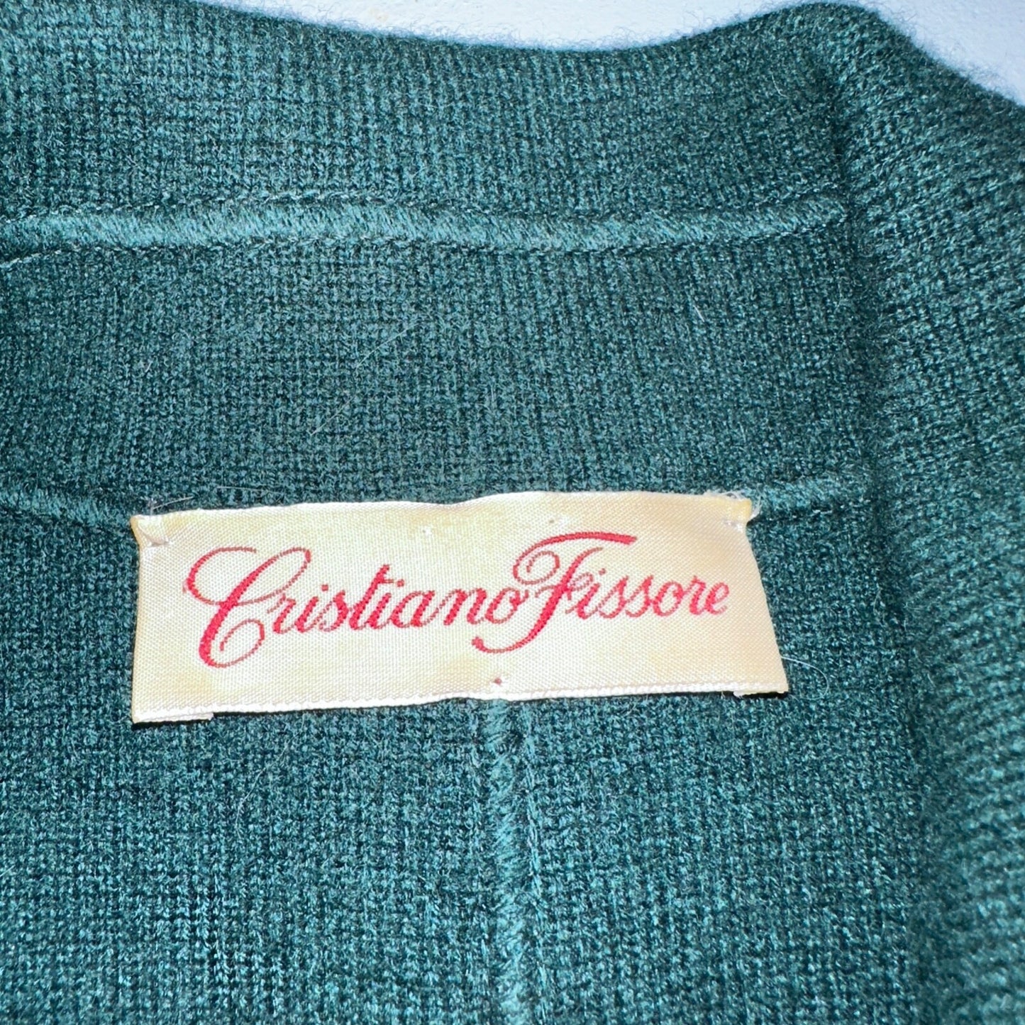 Cristiano Fissore 100% Cashmere Cardigan Sweater Womens S Green Jacket
