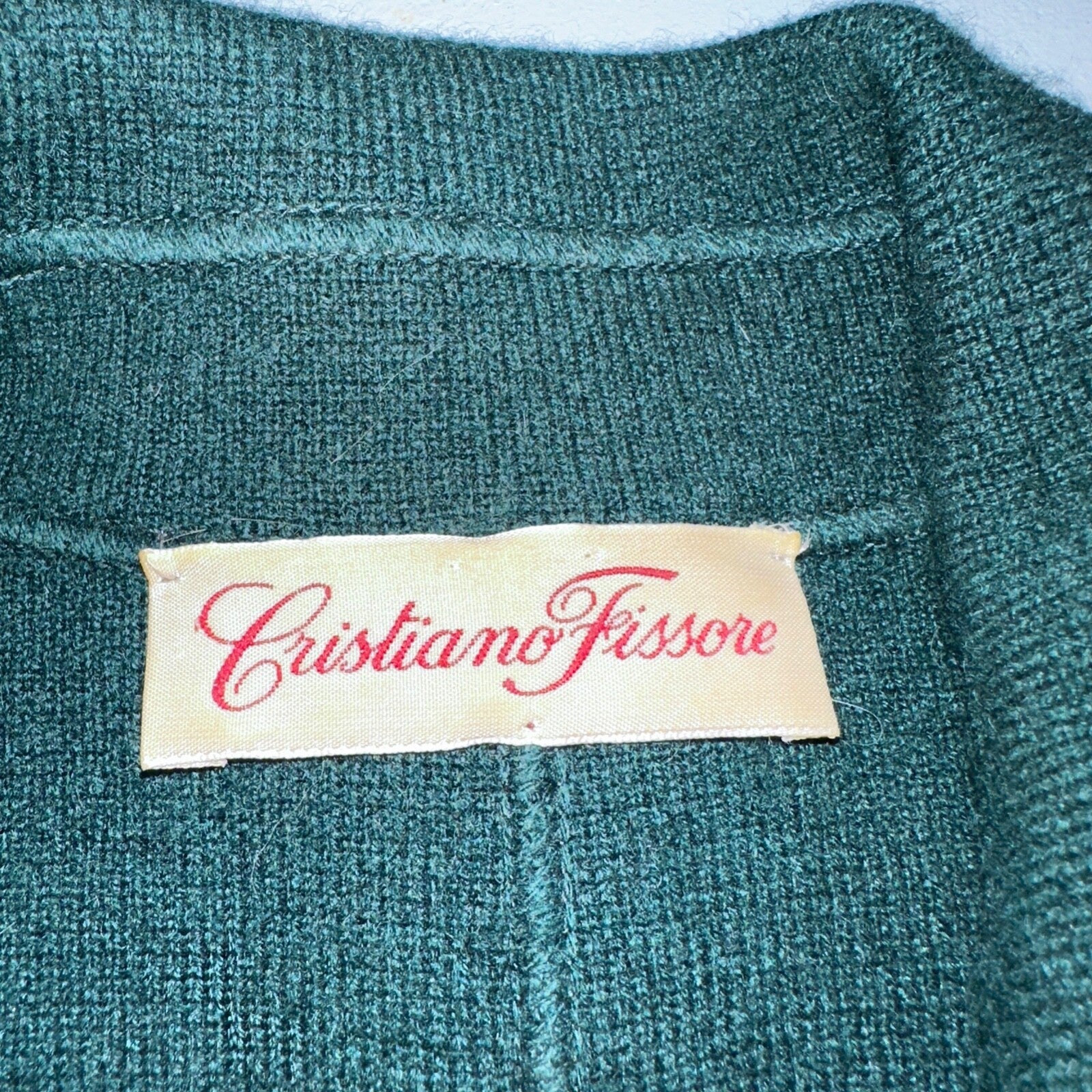 Cristiano Fissore 100% Cashmere Cardigan Sweater Womens S Green Jacket