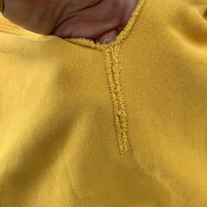 Vintage 70s Champion USA Reverse Weave Sweatshirt Hoodie Basic Blank Yellow 60s