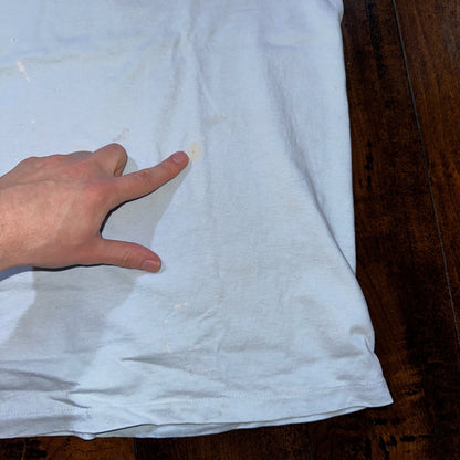 Champion Blue Basic Blank 80s USA Vintage T Shirt Single Stitch Thrashed Cool 2X