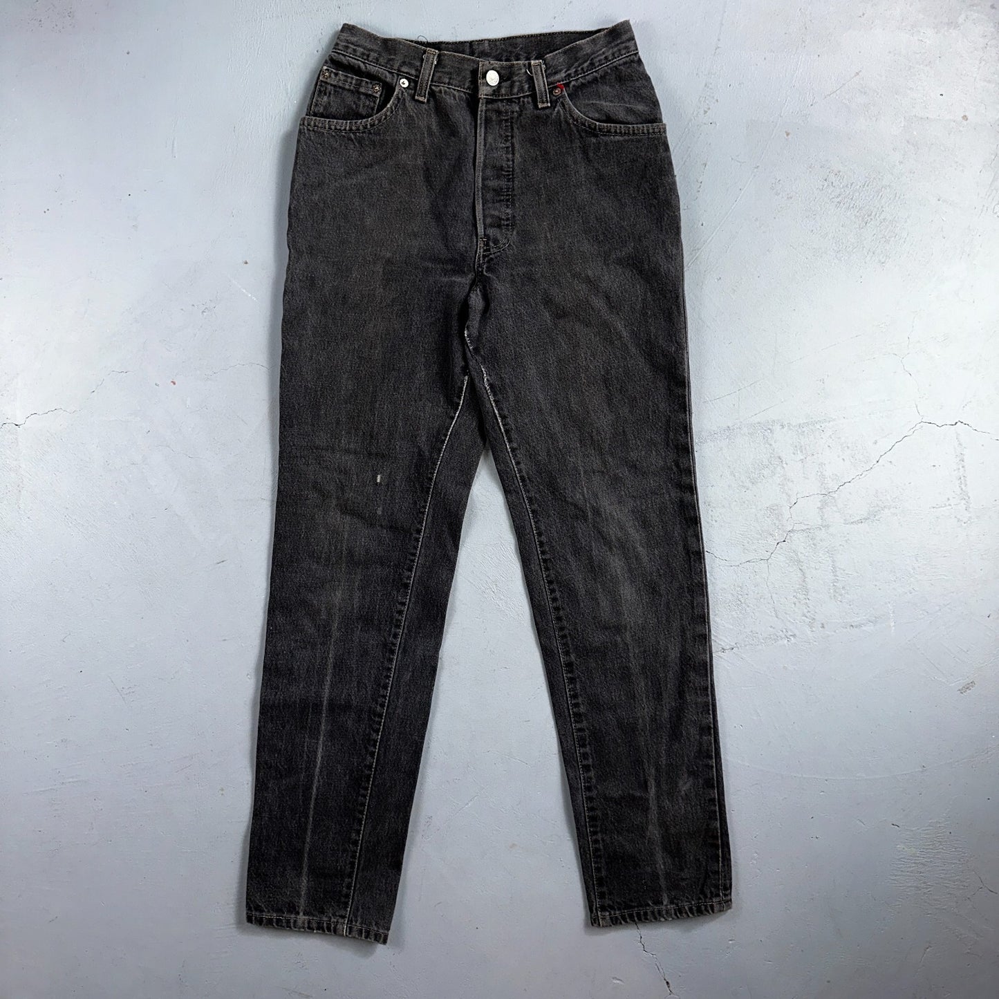 Levis 501 Vintage 80s USA XX Straight Leg Jeans Womens Faded Grey Wash Act 26x31