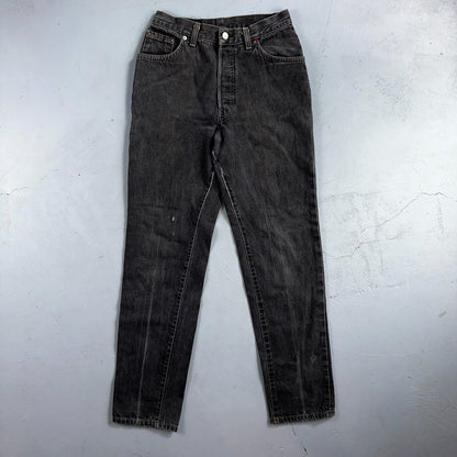 Levis 501 Vintage 80s USA XX Straight Leg Jeans Womens Faded Grey Wash Act 26x31