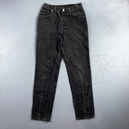 Levis 501 Vintage 80s USA XX Straight Leg Jeans Womens Faded Grey Wash Act 26x31
