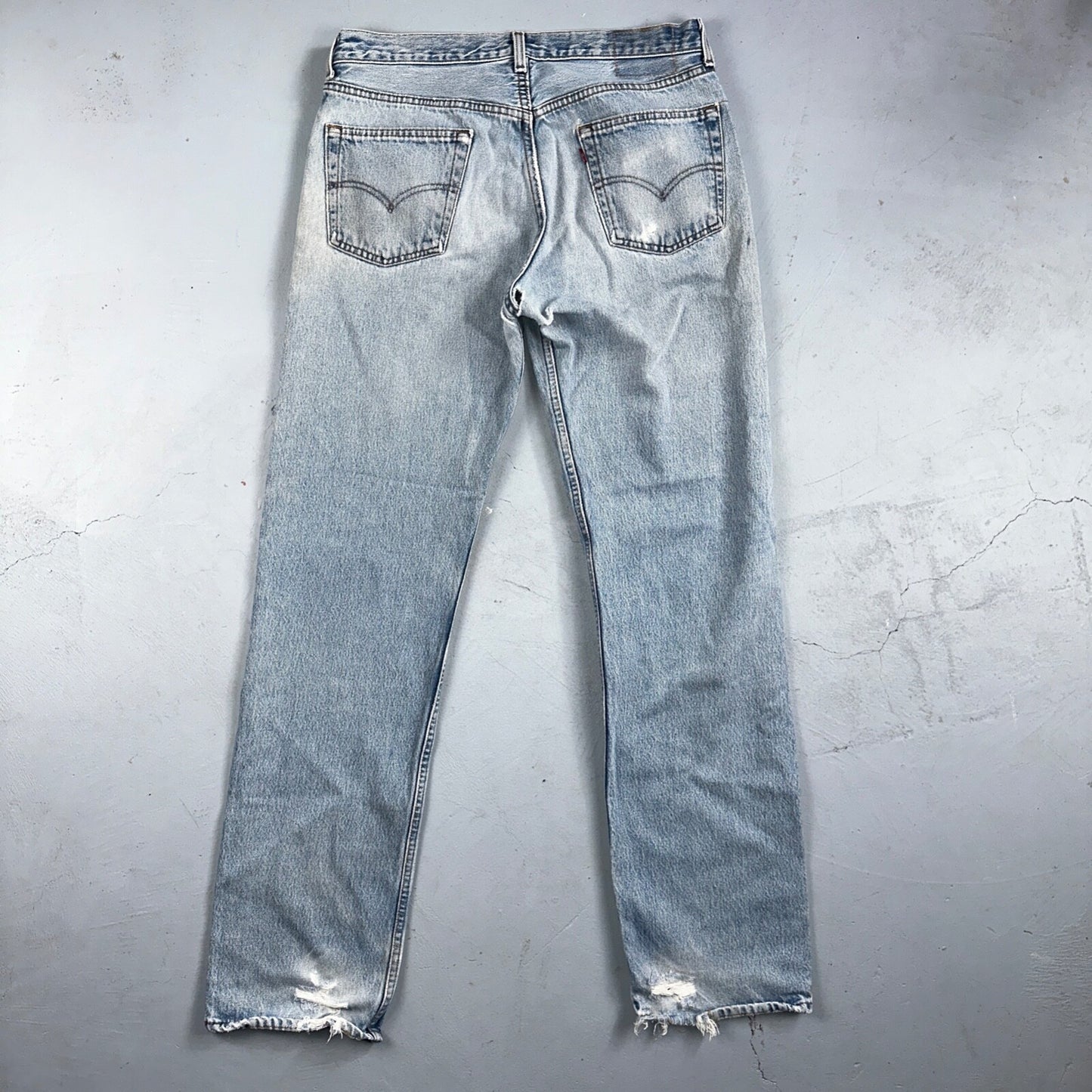 Levis 501 Vintage 90s USA XX Straight Leg Jeans Blue Light Wash 34x34 Act 32x33