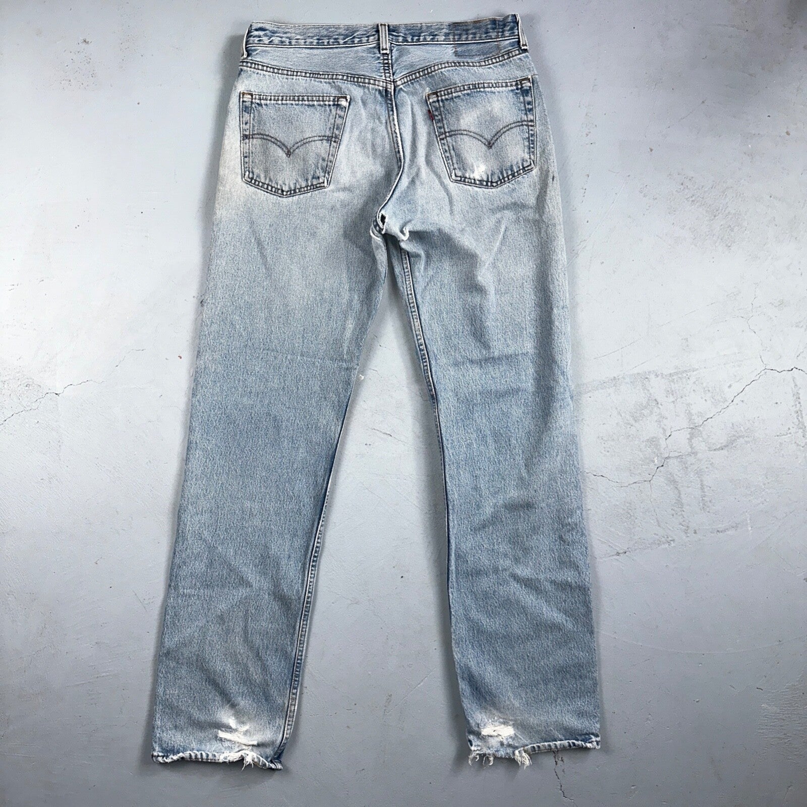 Levis 501 Vintage 90s USA XX Straight Leg Jeans Blue Light Wash 34x34 Act 32x33