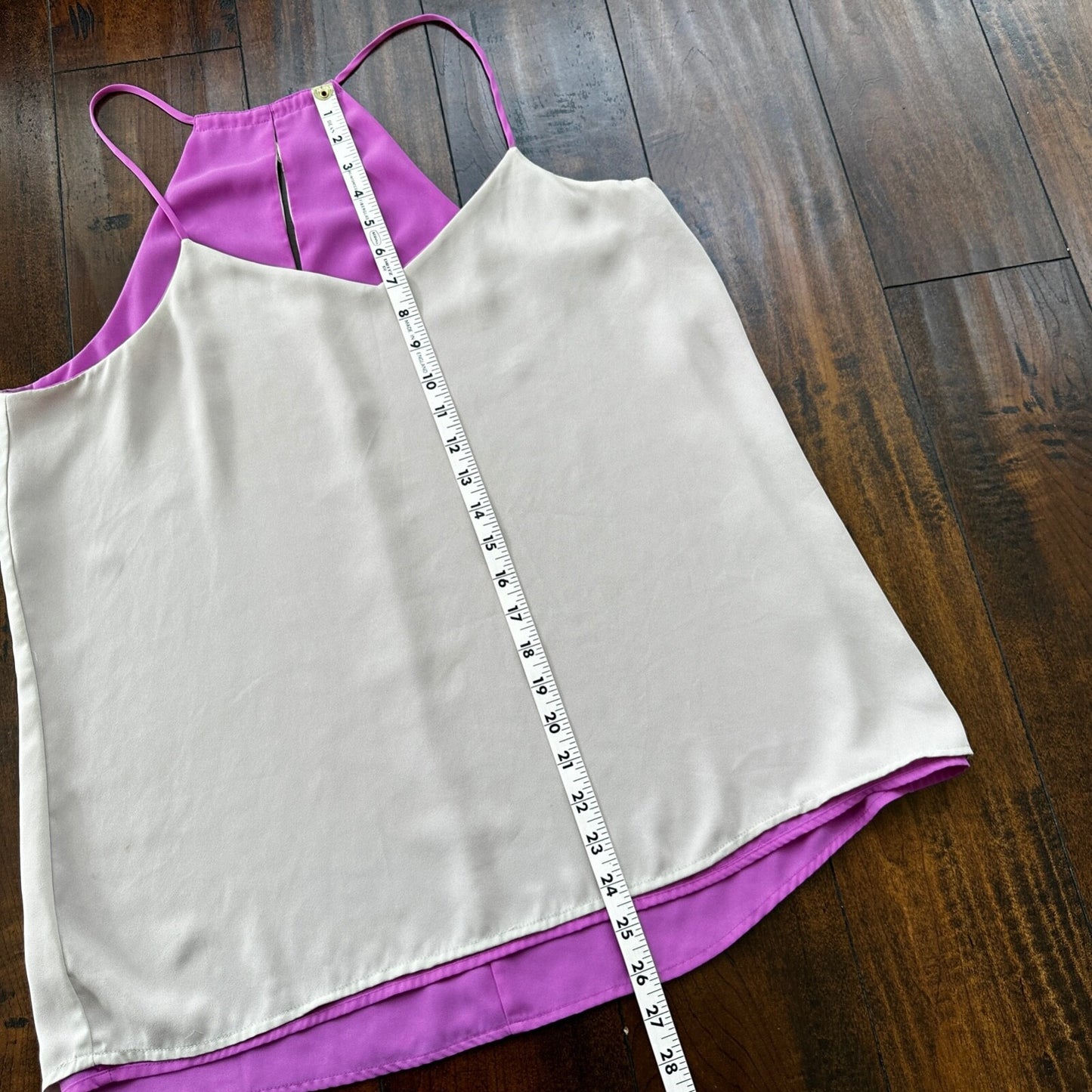 Reversible Womens Simple Beige Purple Dressy Tank Size M Cute Sexy Summer Vibe