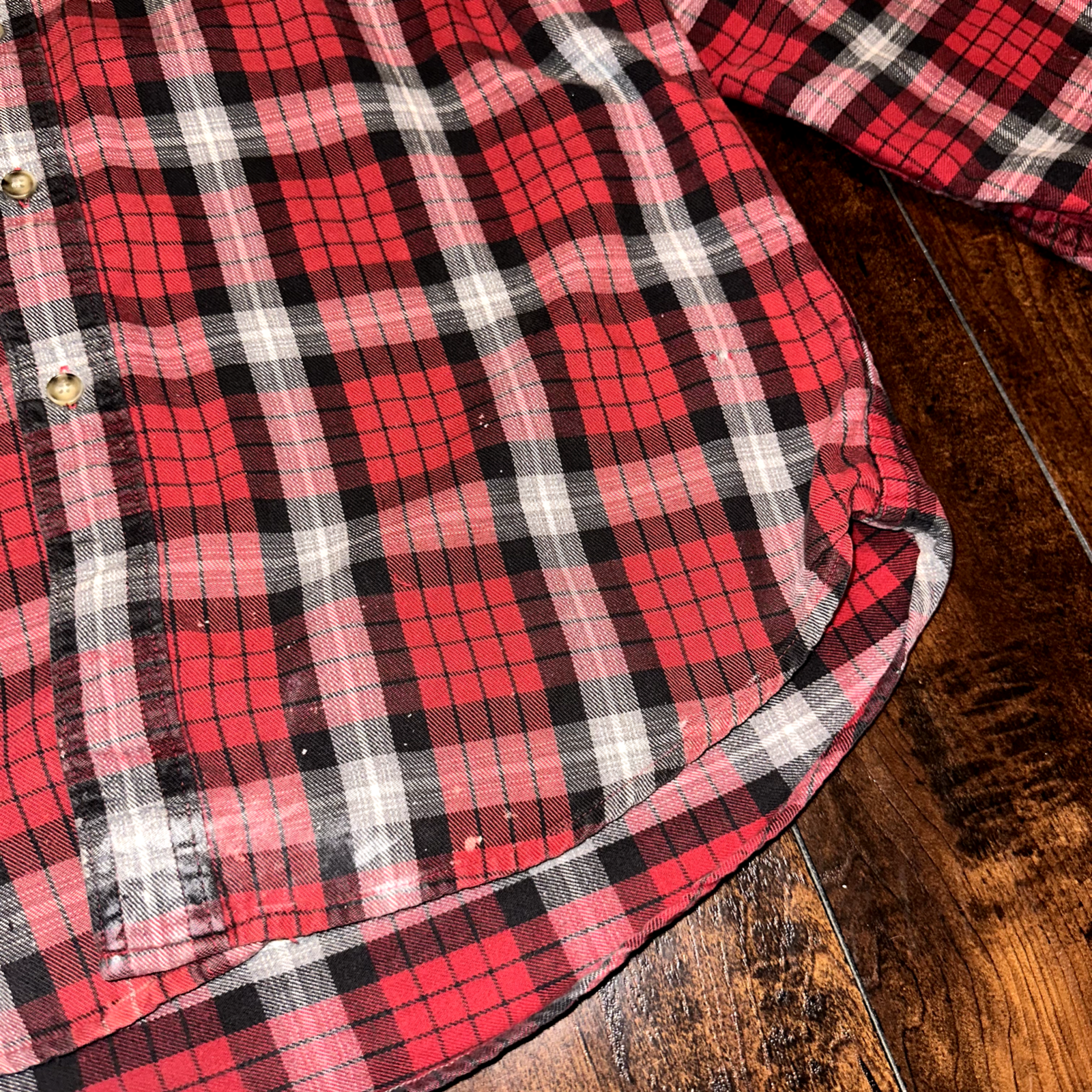 LL Bean Shirt Jacket Mens Medium Red Flannel Chore Barn Button Down Fall Basic