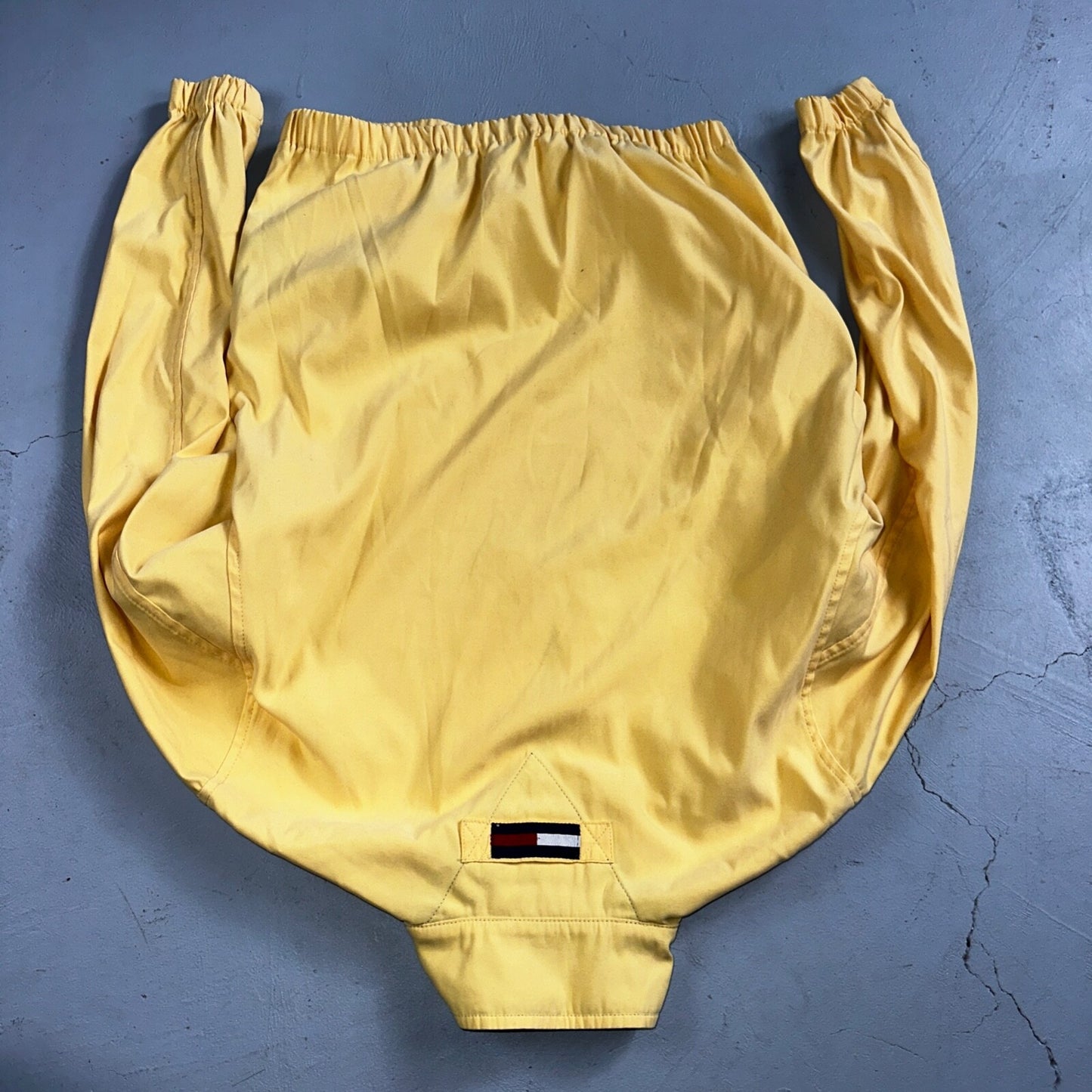 Tommy Hilfiger Golf Yellow Windbreaker Polyester Quarter Zip Pullover Small