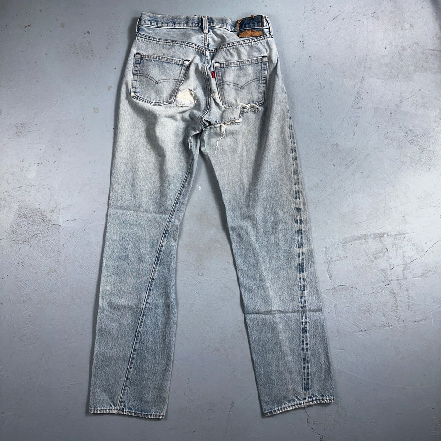 Levis 501 Vintage 80s Redline Selvedge USA XX Jeans Light Wash 30x38 Act 28x33