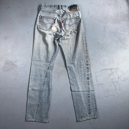 Levis 501 Vintage 80s Redline Selvedge USA XX Jeans Light Wash 30x38 Act 28x33