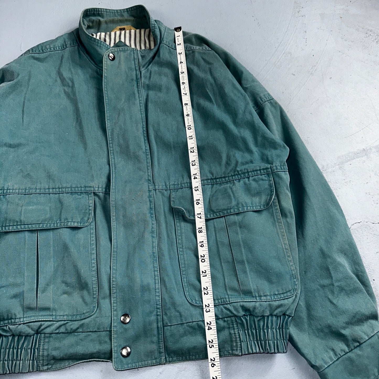 Vintage Teal Blue Tobruk Lined Jacket Men's Large 1980s 80s Bomber Simple Cool