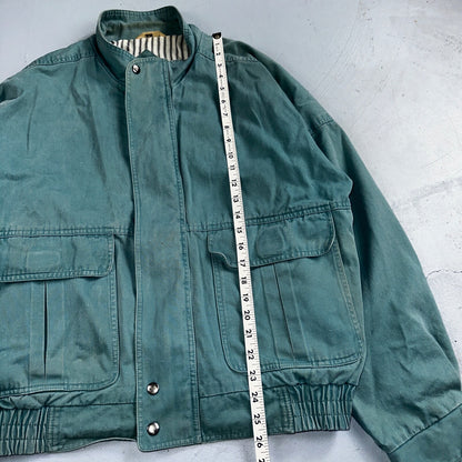 Vintage Teal Blue Tobruk Lined Jacket Men's Large 1980s 80s Bomber Simple Cool
