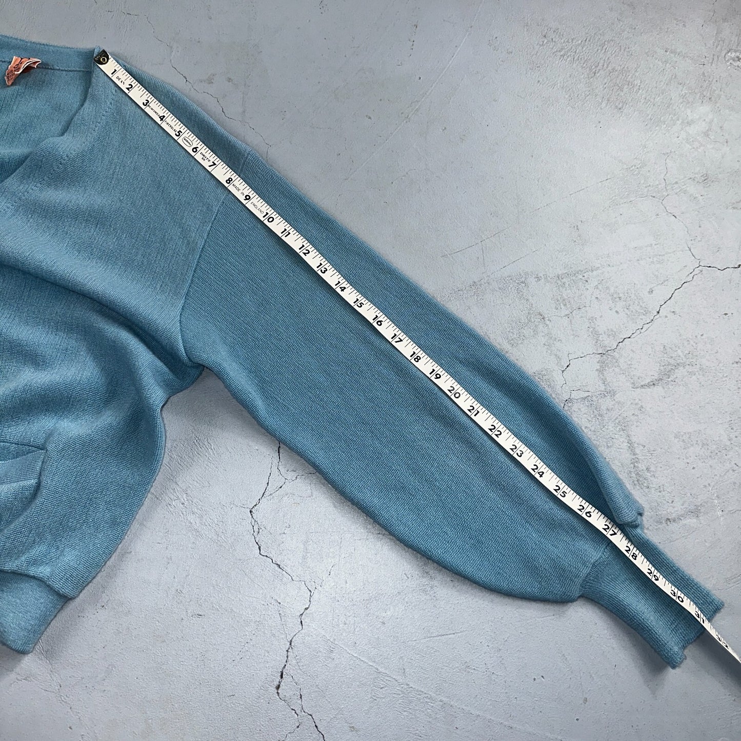 VTG Rare Pacific Scene Cardigan Sweater Solid Light Blue 80s RARE Ocean