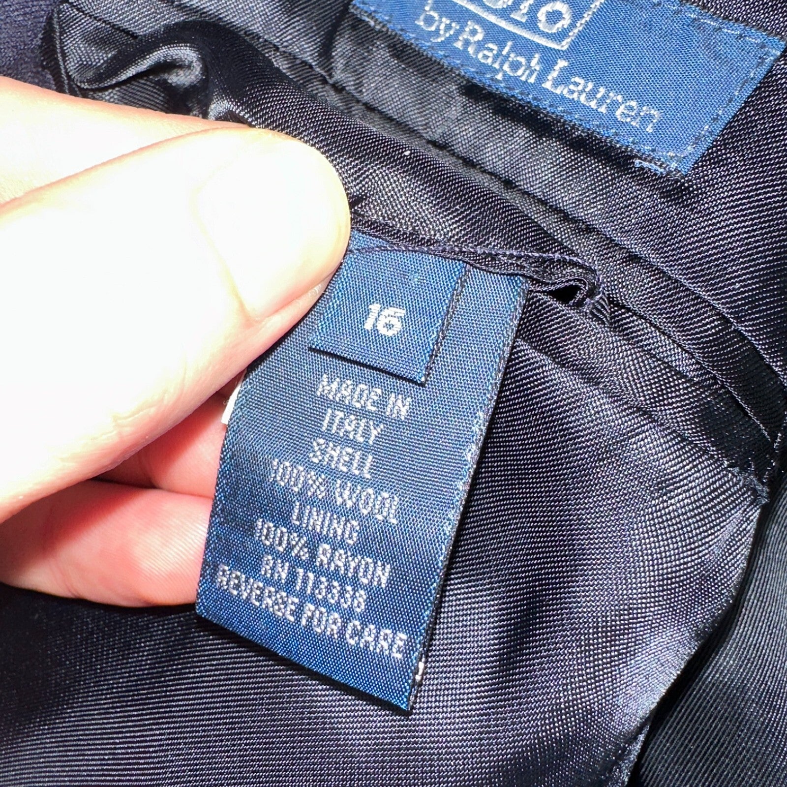 Women's Vintage Polo Ralph Lauren Blazer Jacket Made in Italy Sz 16 Wool 80s