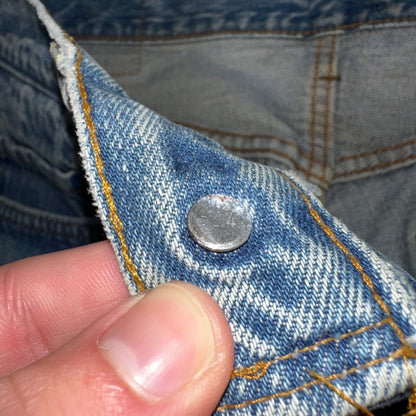 Levis 501 Vintage 80s Redline Selvedge USA XX Jeans Light Wash Capri Act 30x25