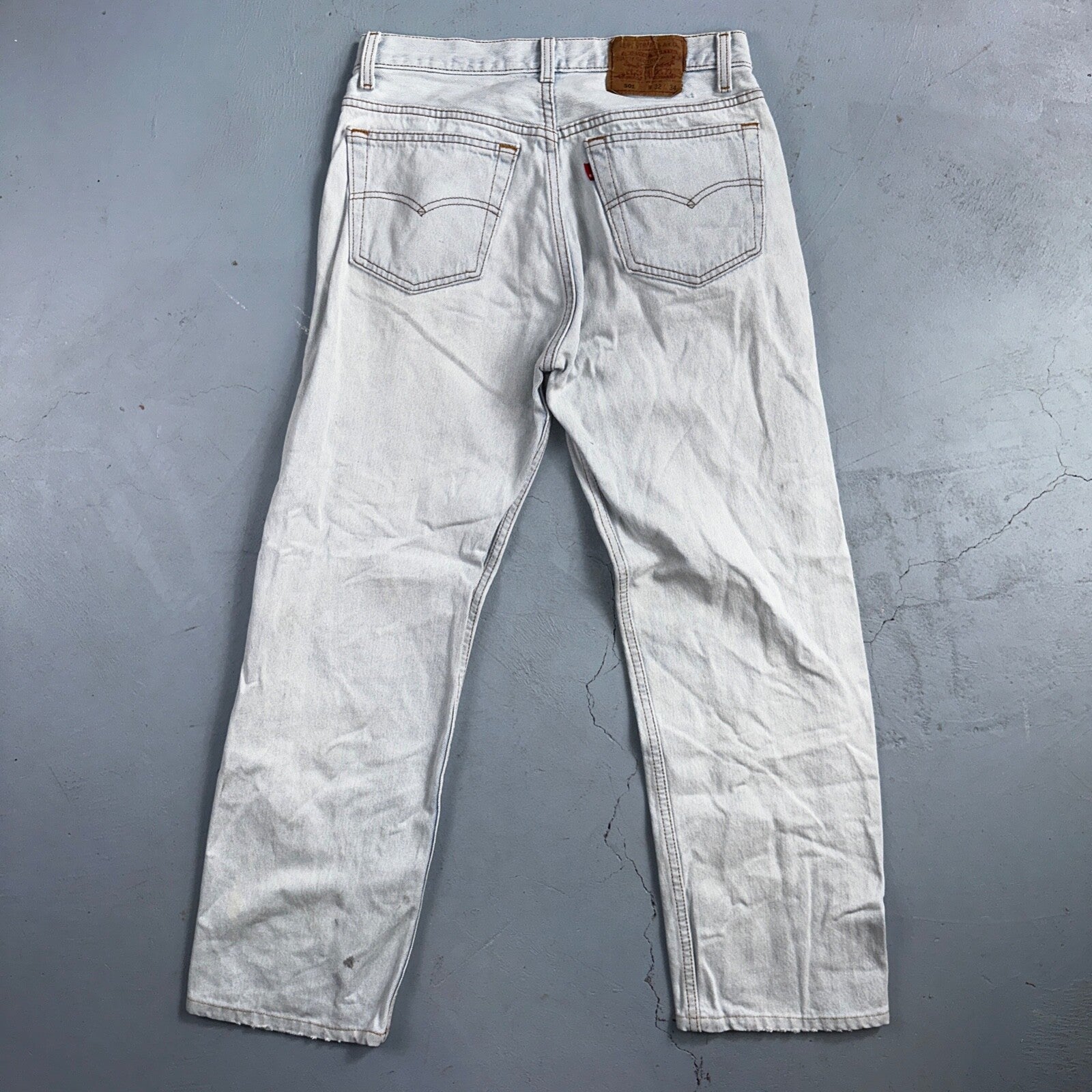 Levis 501 Vintage 90s USA XX Straight Leg Jeans Blue Light Wash 32x34 Act 29x26