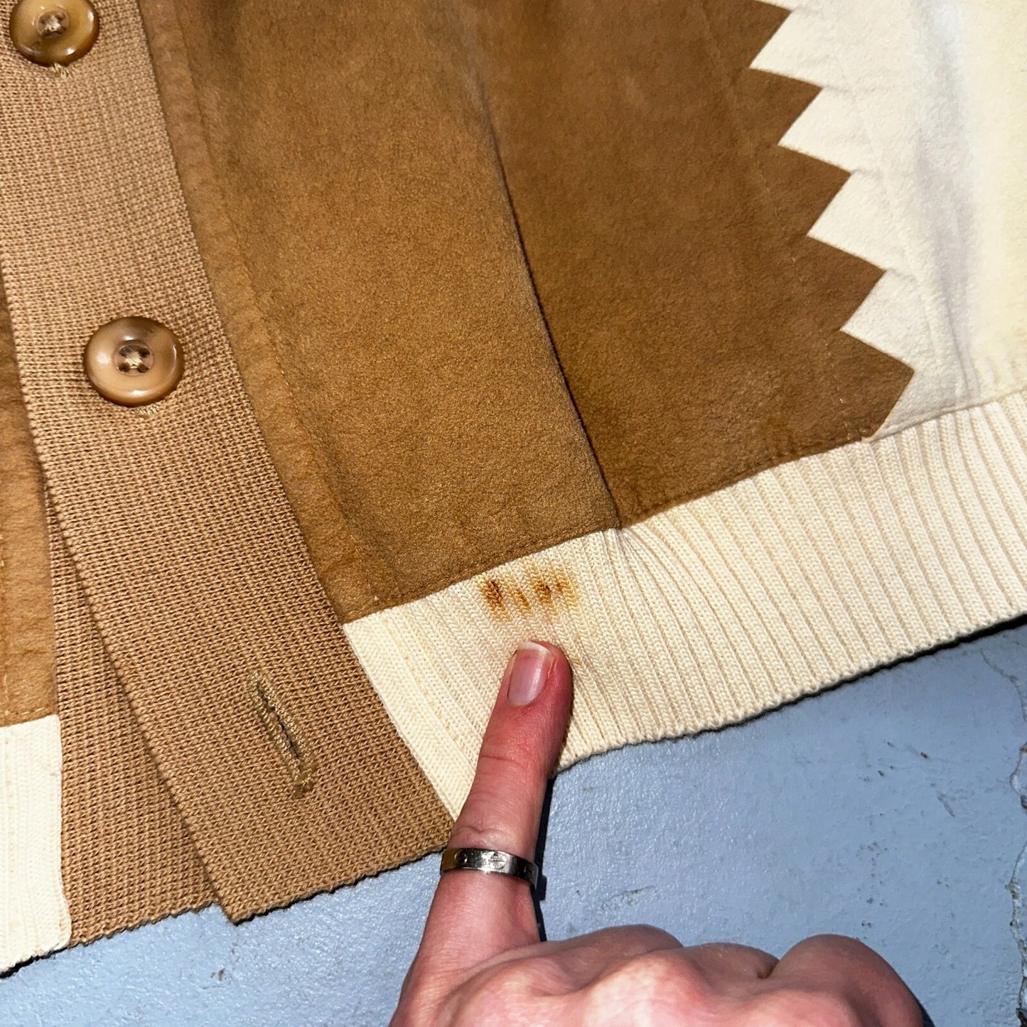 VTG St. Croix Knits Zephyr Wool Cardigan Size L Ivory Old Money Academia Preppy