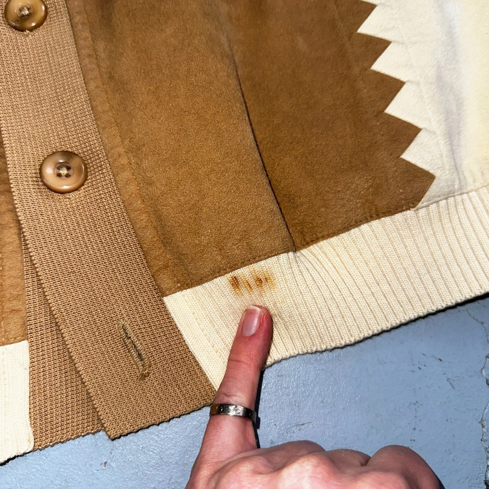 VTG St. Croix Knits Zephyr Wool Cardigan Size L Ivory Old Money Academia Preppy