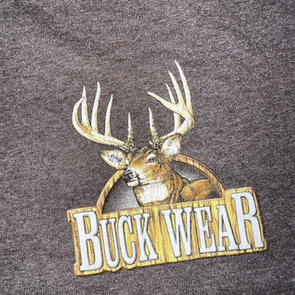 Buck Wear Funny Deers and Beers VTG T Shirt Redneck Brown Y2K Cool Hunting Joke