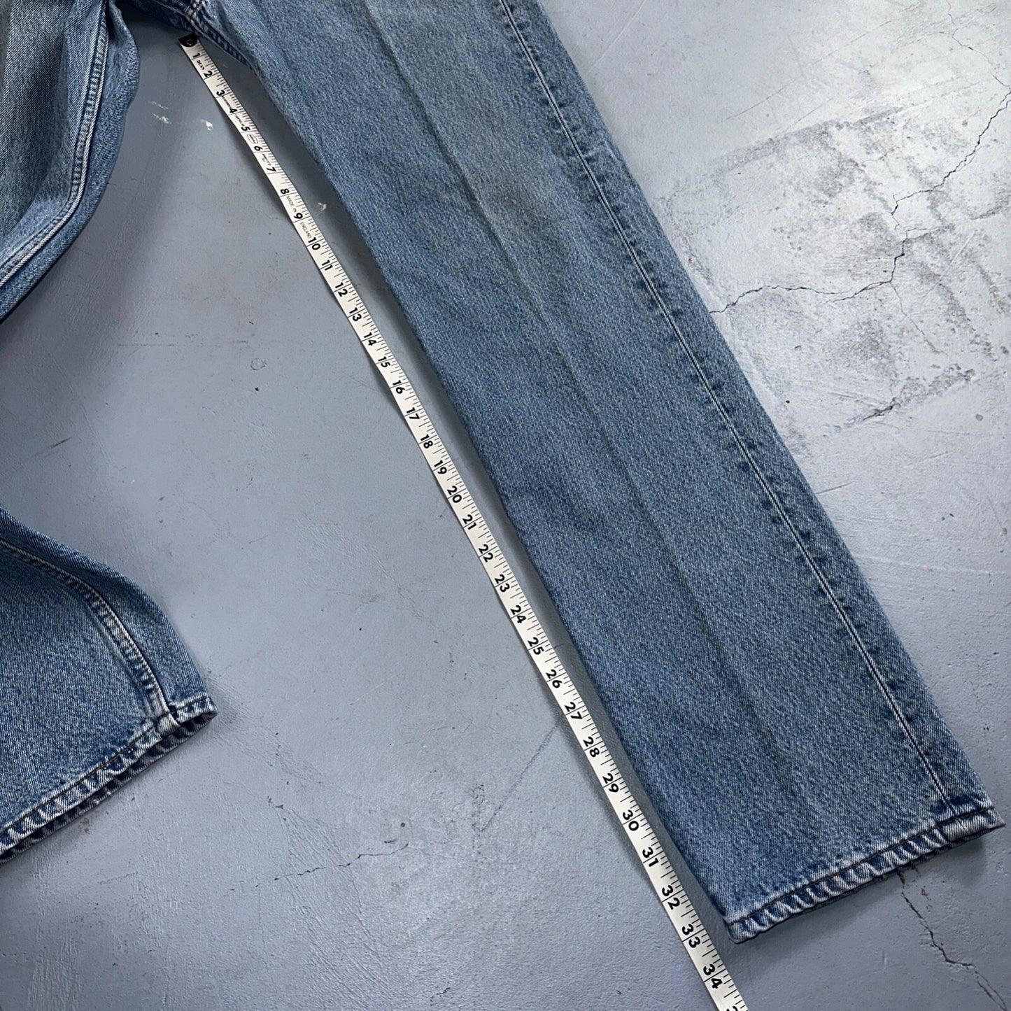 Levis 501 Vintage 90s USA XX Straight Leg Jeans Blue Light Wash 33x34 Act 31x33