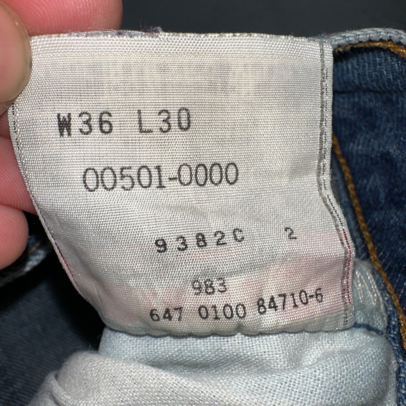 Levis 501 Vintage 90s Mexico Straight Leg Jeans 36x30 Y2K Med Wash Act 33x27