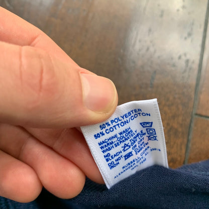 HPD Basic Simple Vintage T Shirt Worker Travel Rap Movie Anime 90s Russell Navy