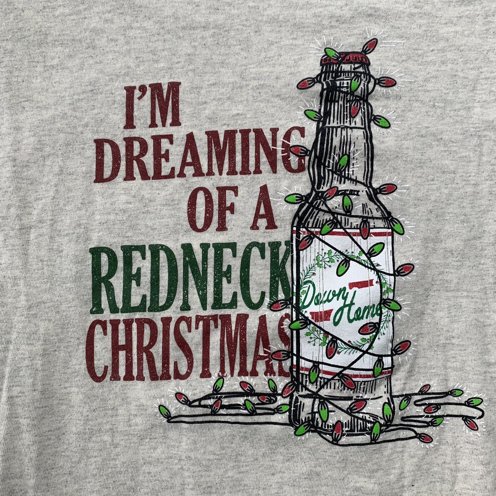 Christmas Rednecks Vintage T Shirt Quote Funny Country Adult Humor Cool Gray