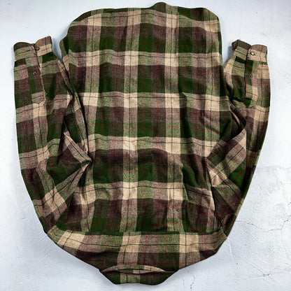 Pendleton VTG BR Baker Shirt Plaid 100% Wool Button Down Size M Plaid 1950s Camp