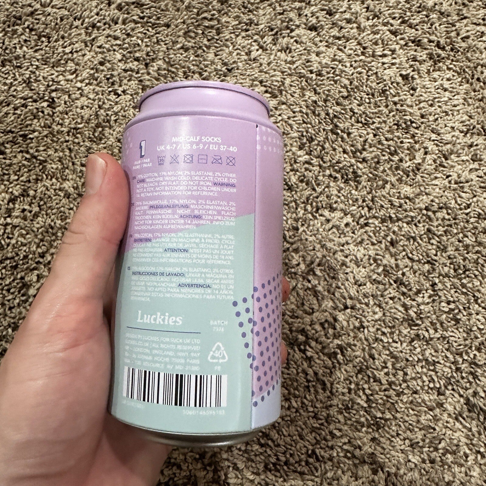 Soda Logo Crew Socks Womens 6-9 US Fun Novelty Gift Bubblegum Purple Cute NEW