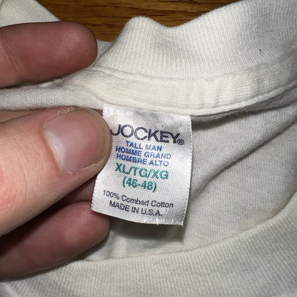 Jockey Shirt Men’s XL 46-48 Single Stitch White T Made In USA Cotton Vintage