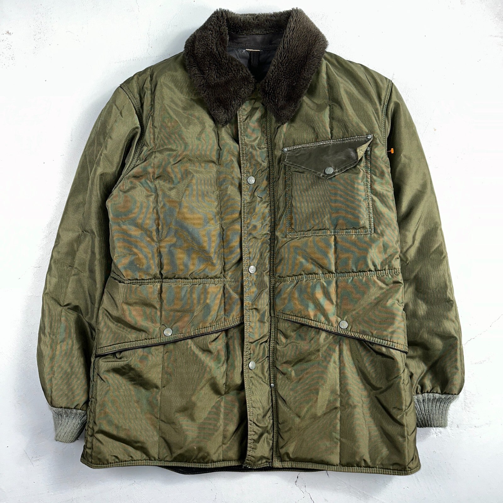 Vintage 1960s Green Parka Puffer Jacket Coat Men's L USA Refrigiwear Ski 60s