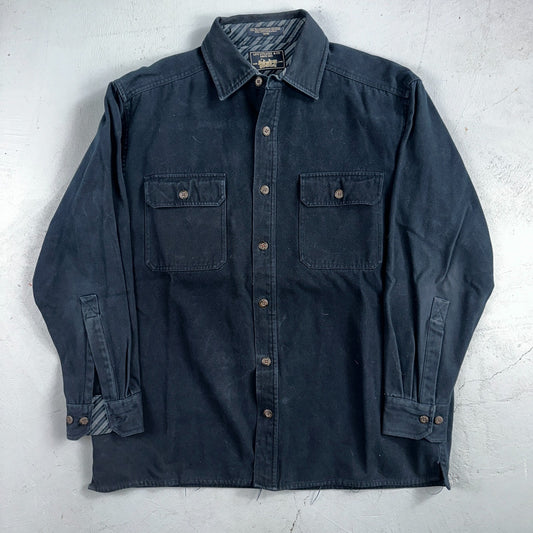 Levis Button Up Shirt Mens M Blue Flannel Long Sleeve Heavyweight Cotton Shacket
