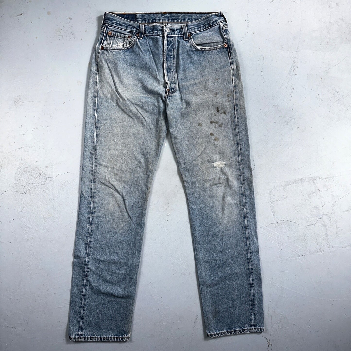 Levis 501 Vintage 90s USA XX Straight Leg Jeans 34x34 Blue Light Wash Act 31x32