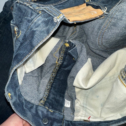 Lee VTG 70s Riders Denim Boot Cut Flare Jeans USA 33x35 Dark Wash Cowboy 1970s