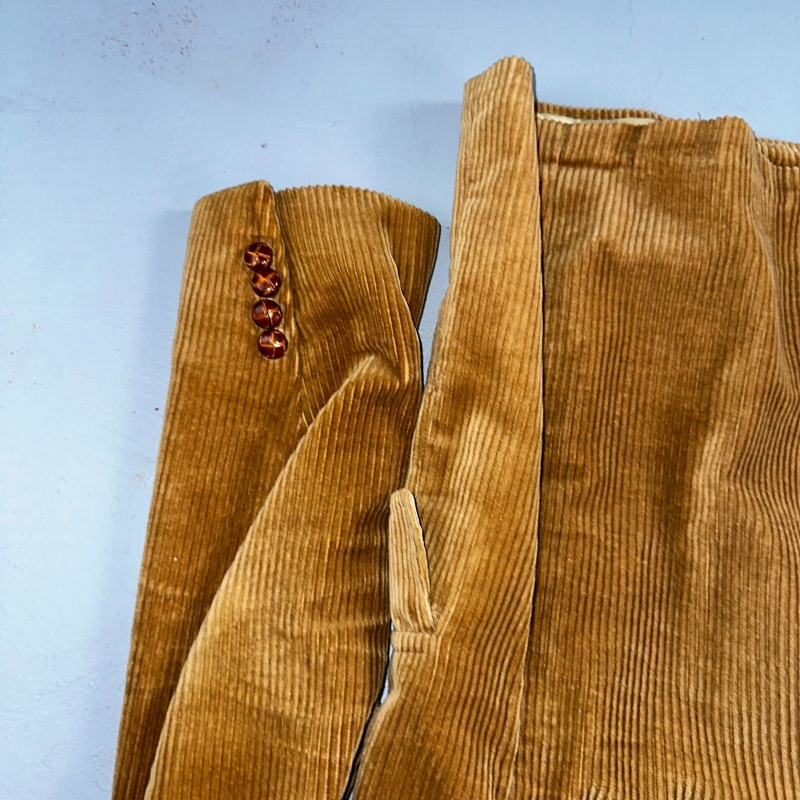 VTG Mens 2 PC Suit 40 Jacket Coat Pants Brown Rockabilly 60s 1960s Corduroy