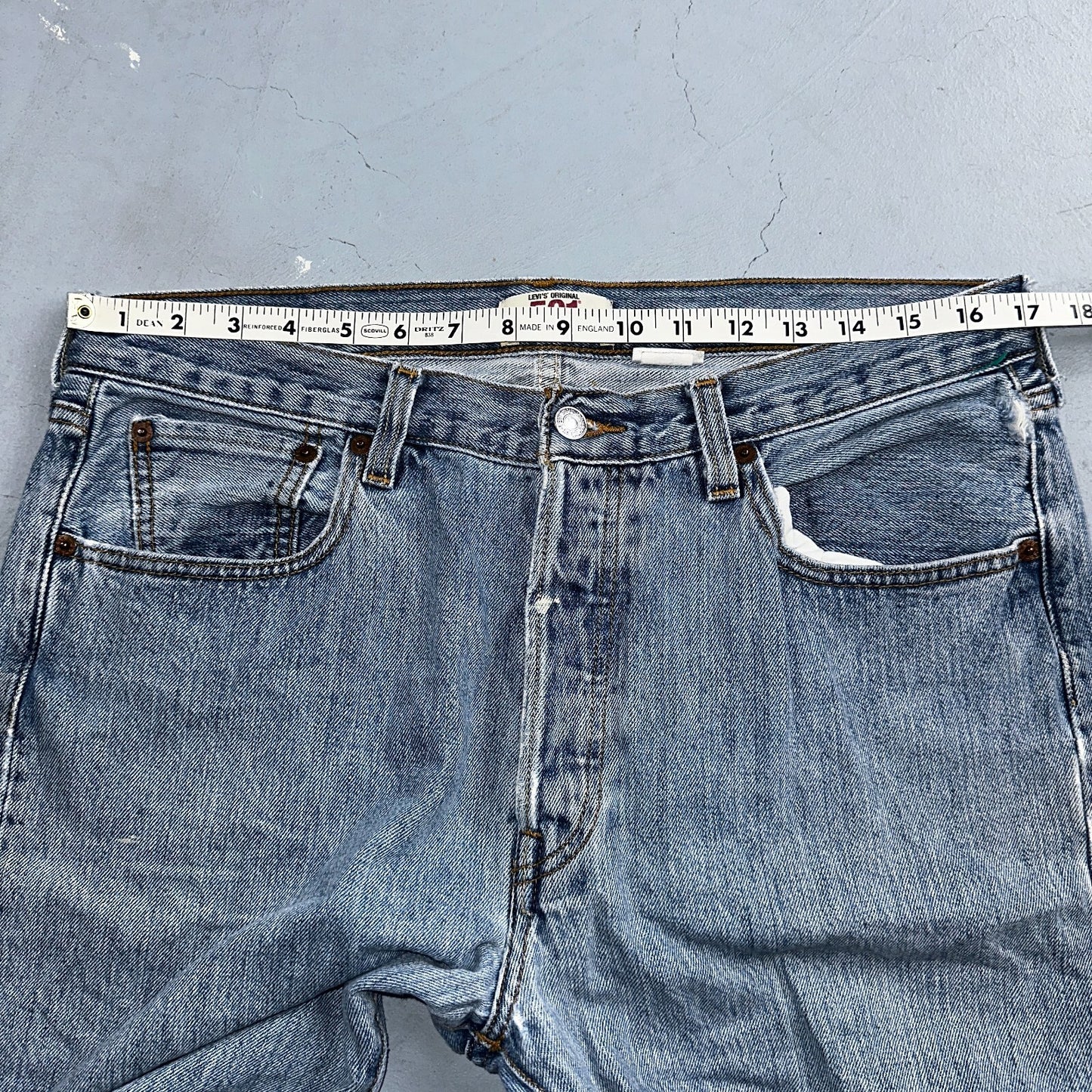 Levis 501 Vintage Y2K XX Straight Leg Jeans Blue Light Wash 34x32 Act 34x31