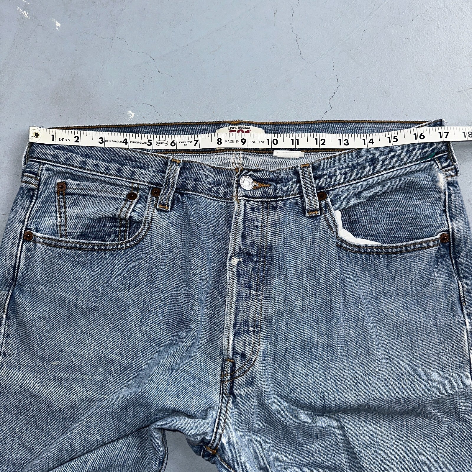 Levis 501 Vintage Y2K XX Straight Leg Jeans Blue Light Wash 34x32 Act 34x31