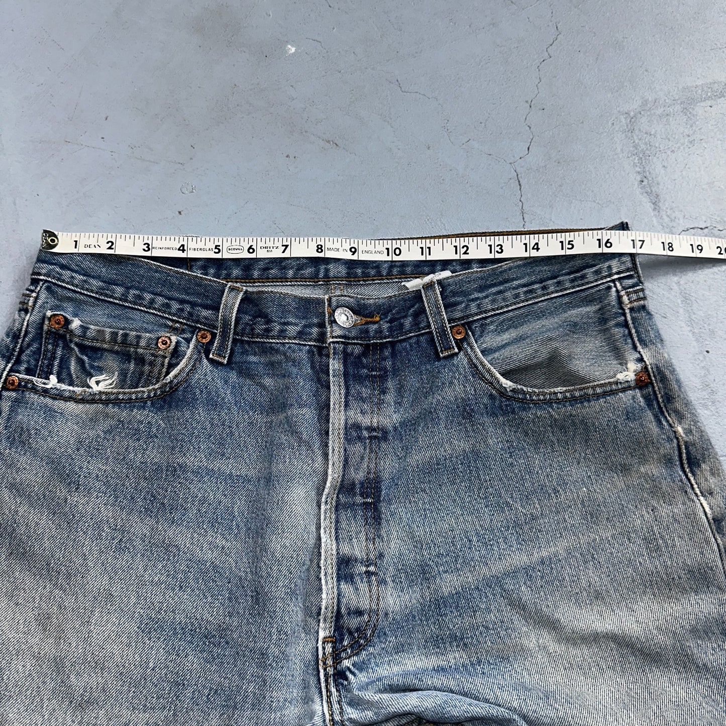 Levis 501 Vintage Y2K 90s XX Straight Leg Jeans Blue Light Wash 36x34 Act 33x30